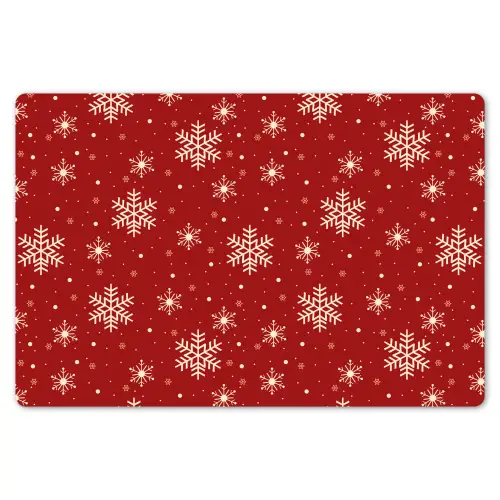 Illustratie - Sneeuwvlokken - Rood Placemat vinyl groot 368 -zzsfeer1_Kitchenyeah-website