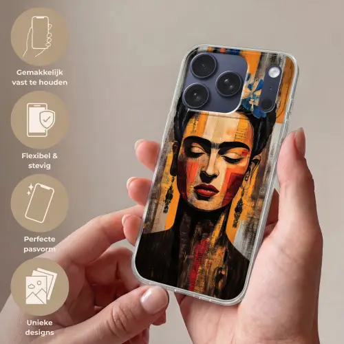 Portret - Vrouw - Bloemen Telefoonhoesje iPhone 17 Pro klein -sfeer3_NL