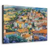 Dorp - Heuvels - Landschap - Bomen Textielframe - compleet frame klein -3d