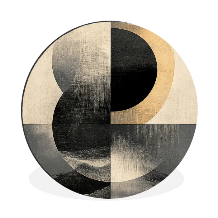 Cirkels - Schaduw - Abstract Wandcirkel aluminium klein -3d