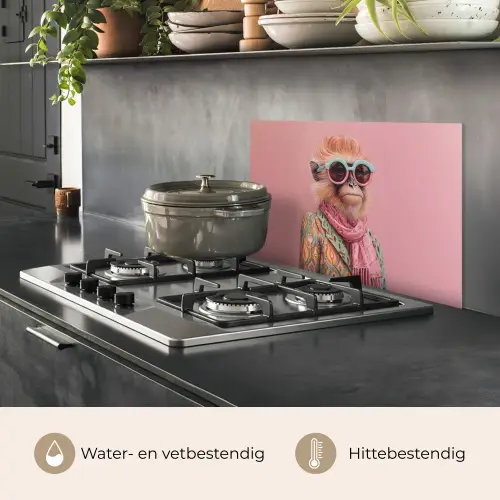 Sjaal - Aap - Zonnebril - Jasje keuken achterwand spatscherm klein -usp_NL