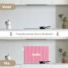 Roze - Gestreept - Belle keuken achterwand spatscherm klein -voor_na_NL