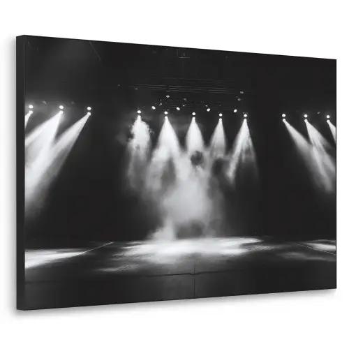 Theaterzaal - Mist - Spotlights - Zwart Textielframe zwart klein -3d