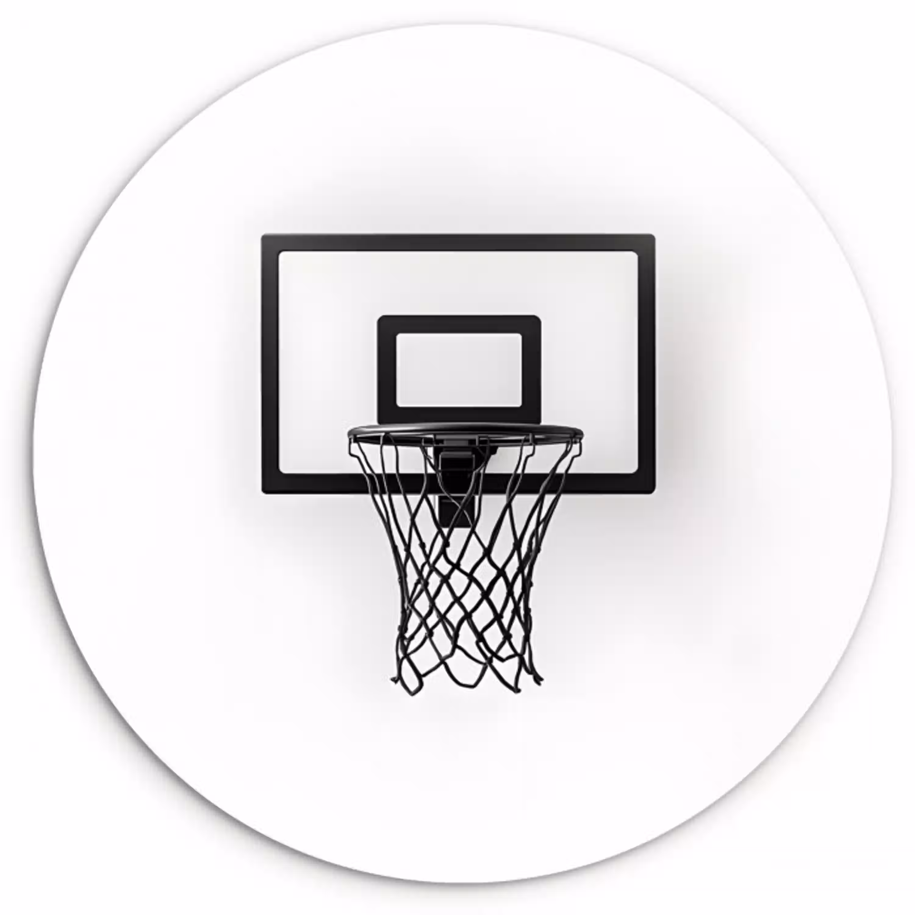 Basketbalbord - Minimalistisch - Zwart Wandcirkel plexiglas klein -3d