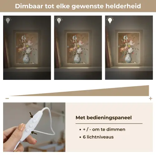 Bloemstilleven - Balthasar van der Ast - Oude Meesters Light Box met kabel (Wandlamp) klein -USP_dimbaarNL