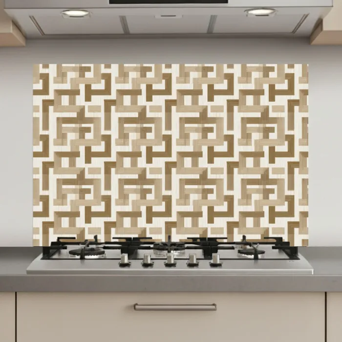 Geometrisch - Retro - Bruin keuken achterwand spatscherm klein 900 -3d_website