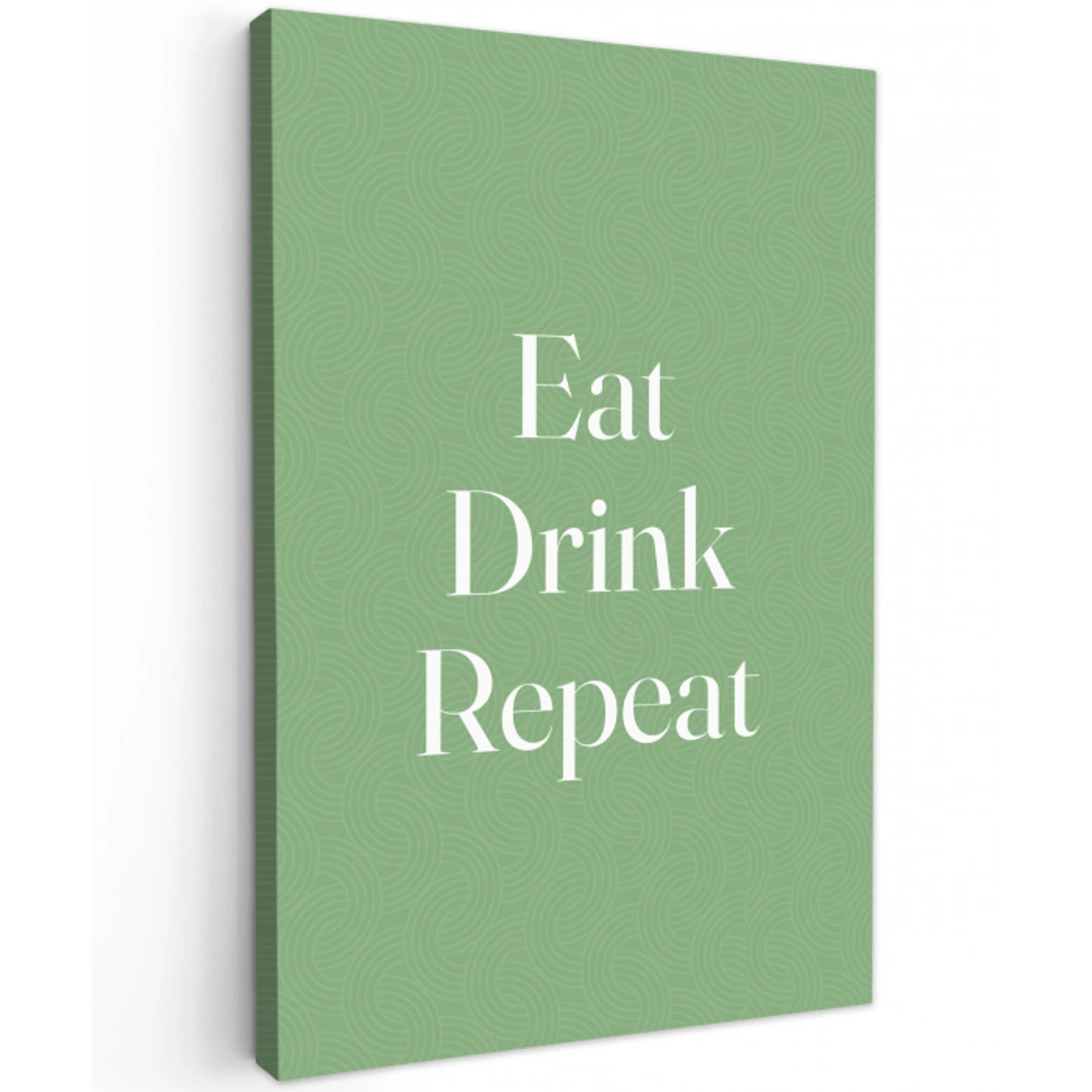 Eten - Drinken - Tekst - Mintgroen canvas 2cm klein -z3d
