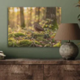 Houtsnip - Bos - Bladeren - Herfst - Gecamoufleerd PET vilt klein -sfeer2