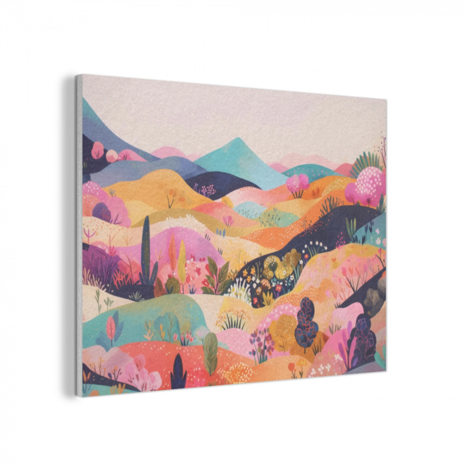 Golvende heuvels - Abstracte planten - Dromerig PET vilt klein -3d