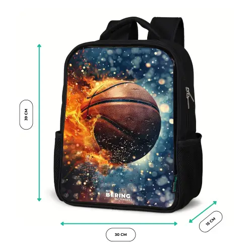 Bruisende basketbal Rugzak - Zwart middel -productfoto_formaten