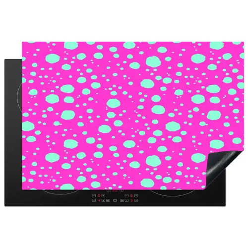 Stippen - Mint - Neon - Fuchsia Inductie beschermer vinyl 3mm klein 276 -3d