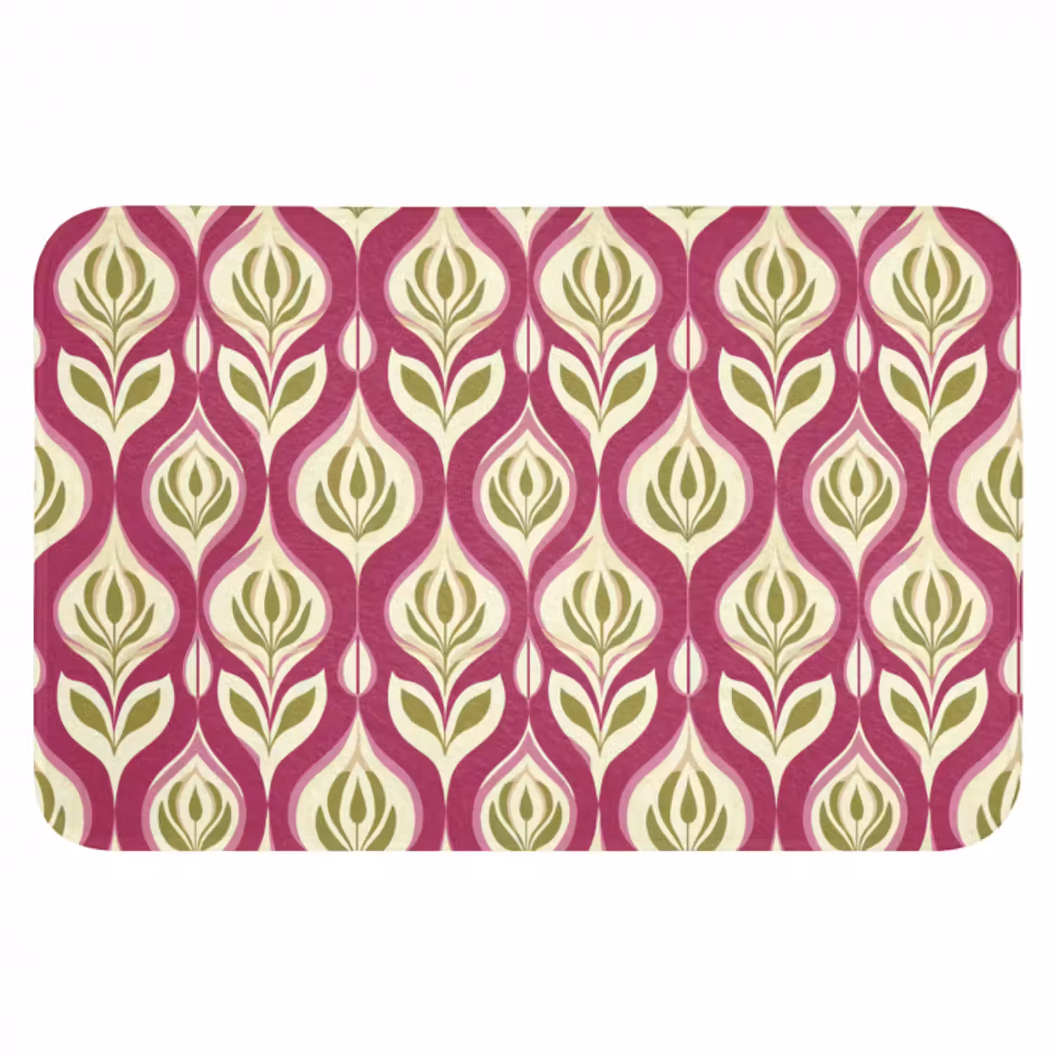 Badematte - Retro - Floral - Lila