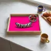 Banaan - Zebraprint - Roze Dienblad Rechthoek middel -sfeer2