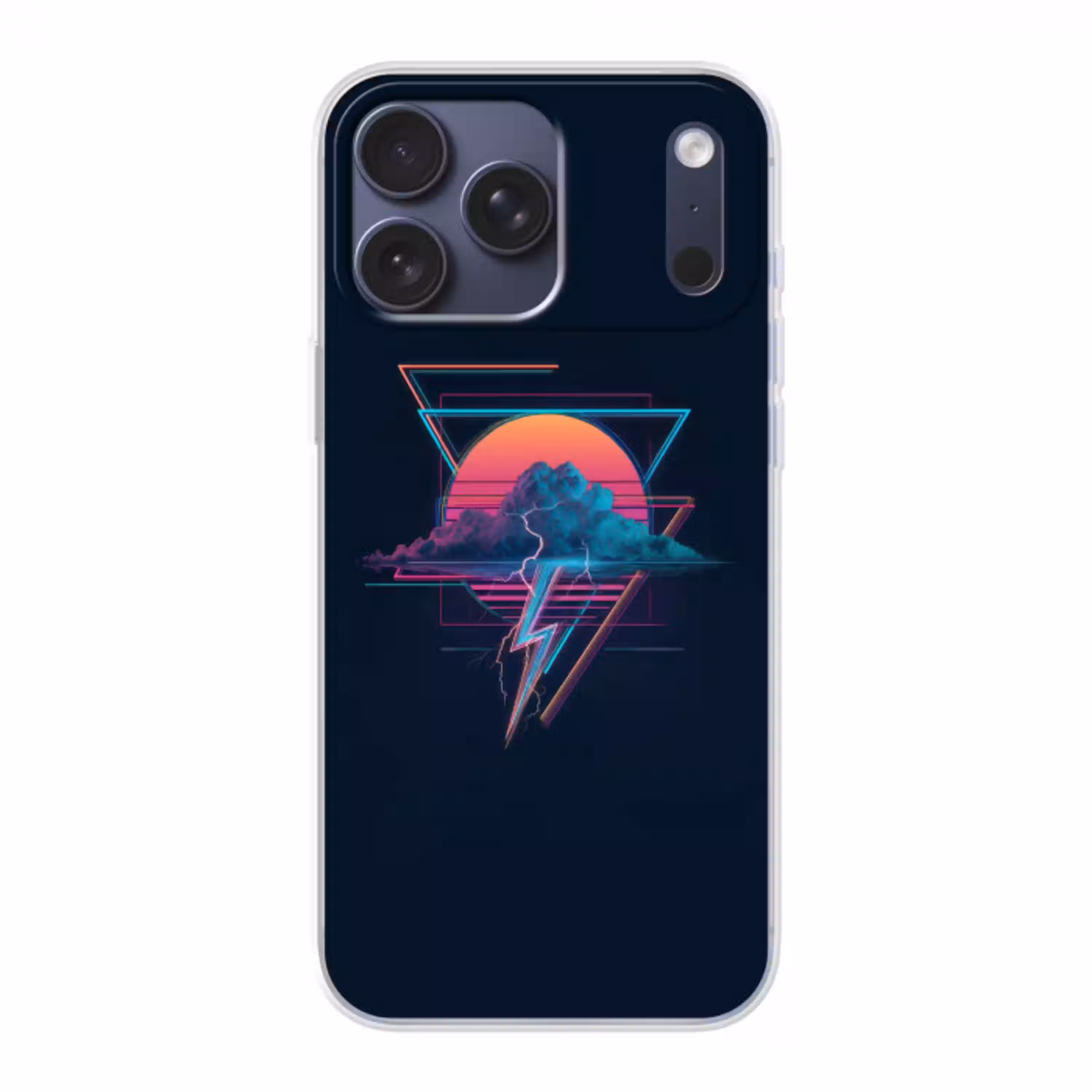 Wolk - Bliksemschicht - Driehoeken - Lijnen Telefoonhoesje iPhone 17 Pro Max klein -3d