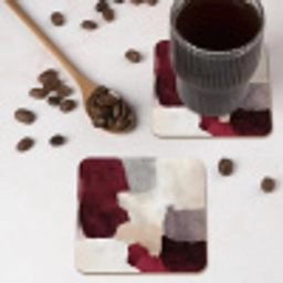 Abstract - Kleurbakken - Rood onderzetter kurk middel -sfeer2
