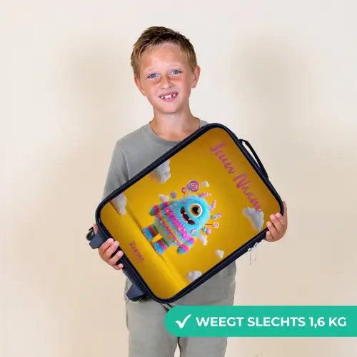 Snoep - Monster - Regenboog Kinderkoffer - Zwart klein -sfeer4_NL