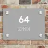 Effen lichtgrijs - Modern Naambord Rechthoek middel -sfeer3