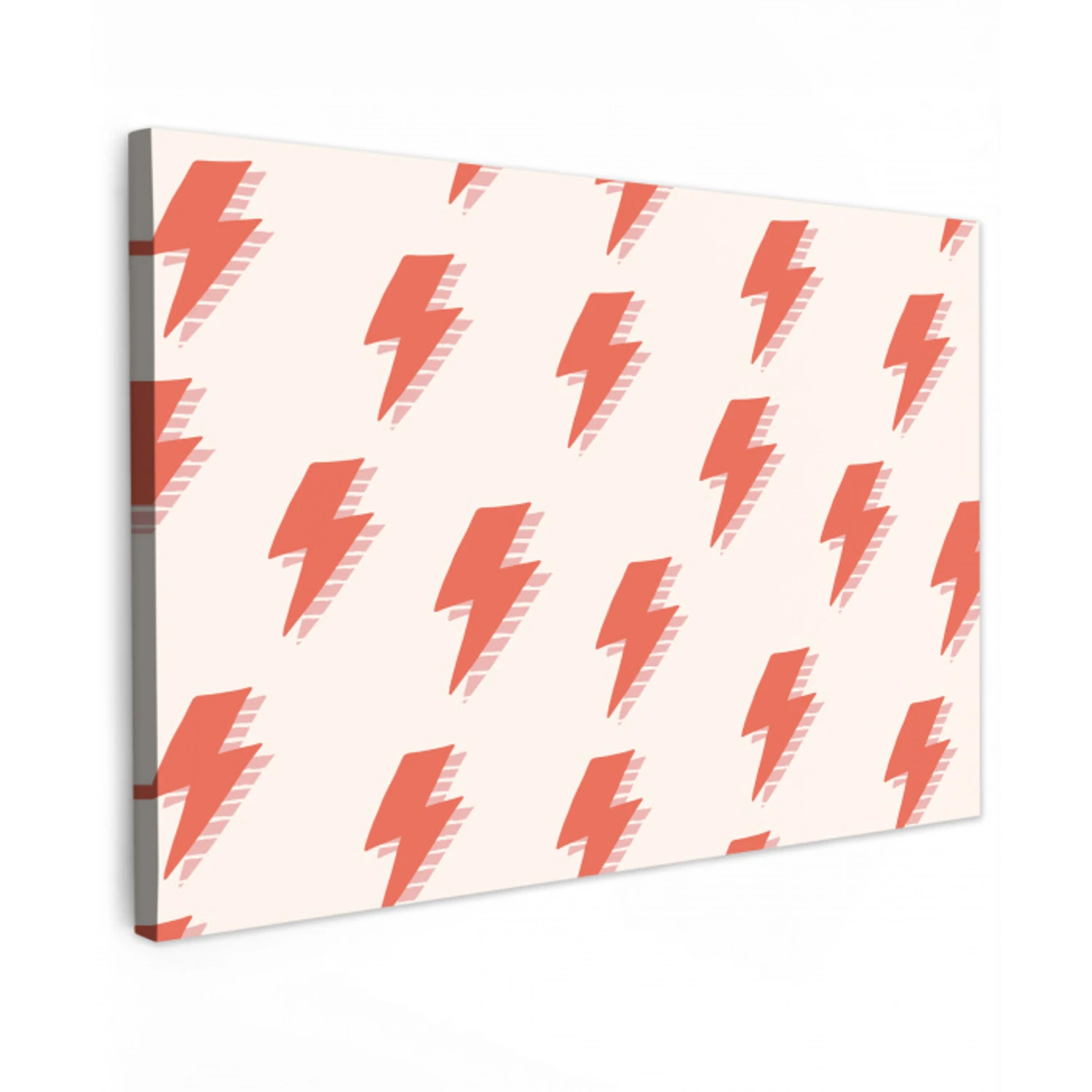 Rood - Bliksem - Roze Tuinposter op houten frame 2 cm dik klein 845 -3d