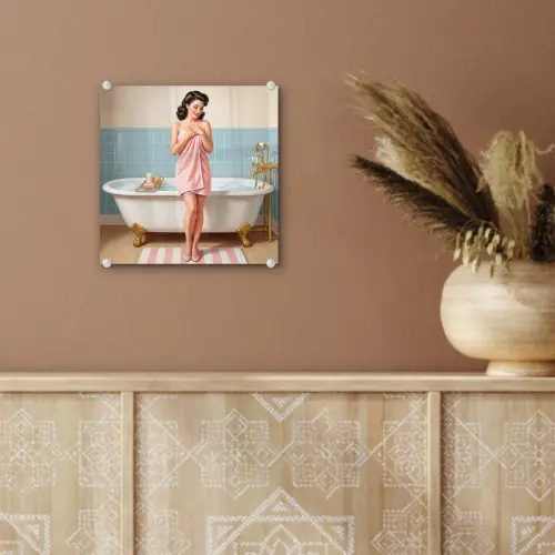 Badkamer - Vrouw - Roze plexiglas 5mm klein -sfeer5