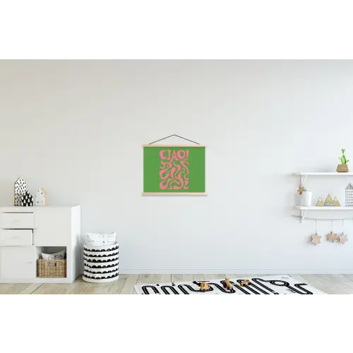 Abstract - Roze - Ciao - Vormen textielposter latten blank klein -kinderkamer