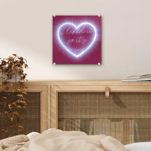 I liked it so it's mine - Neon hart - Roze plexiglas 5mm klein -sfeer4