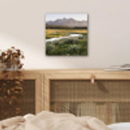Berglandschap - Rivier - Bos aluminium wit klein -sfeer3