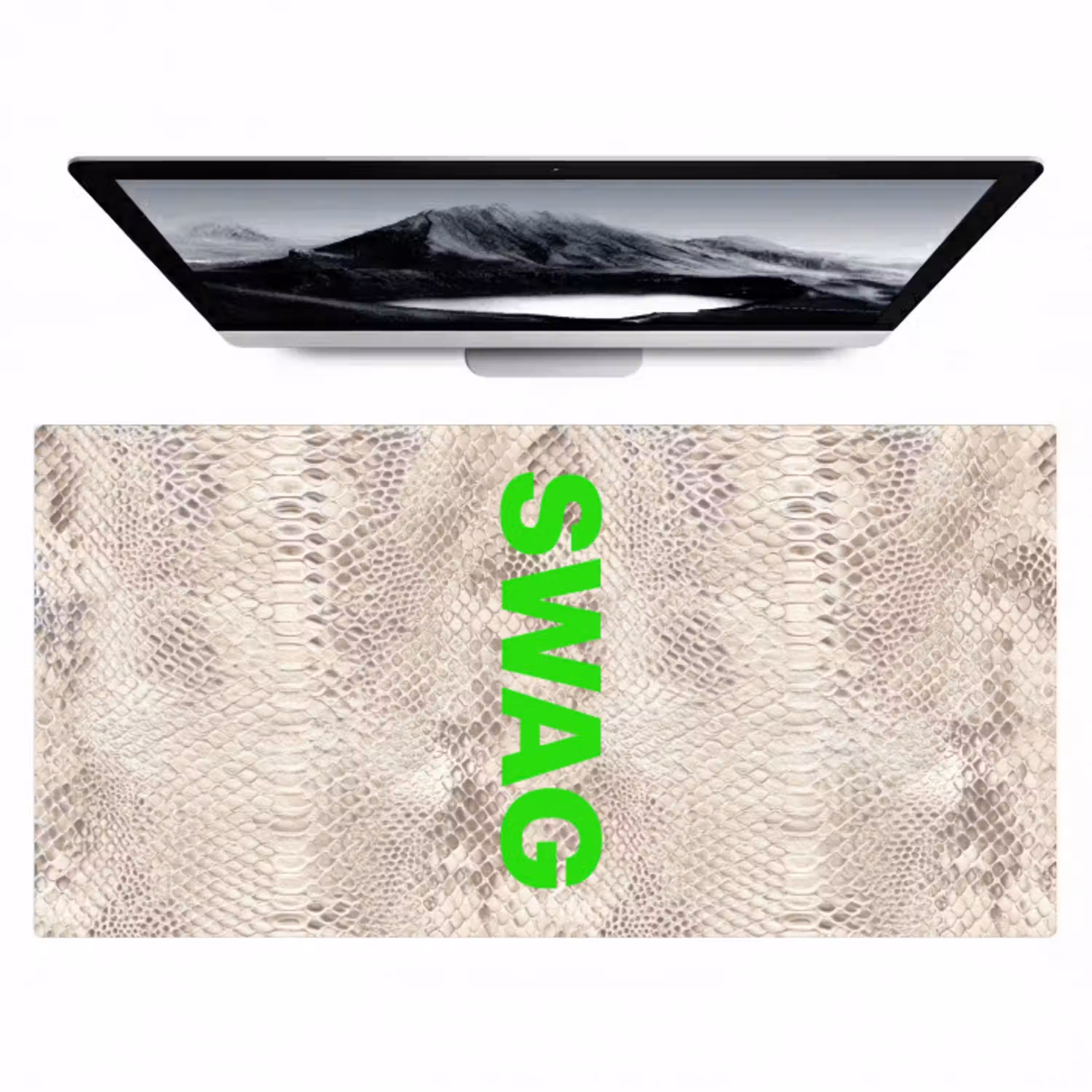 Slangenprint - SWAG - Neon - Groen Muismat XXL klein -zzz3d