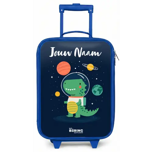 Ruimte - Dino - Planeten - Sterren Kinderkoffer - Blauw klein -zz3dotto