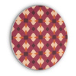 Retro - Patroon - Kleurrijk Akoestische PET Vilt - Rond klein 838 -3d
