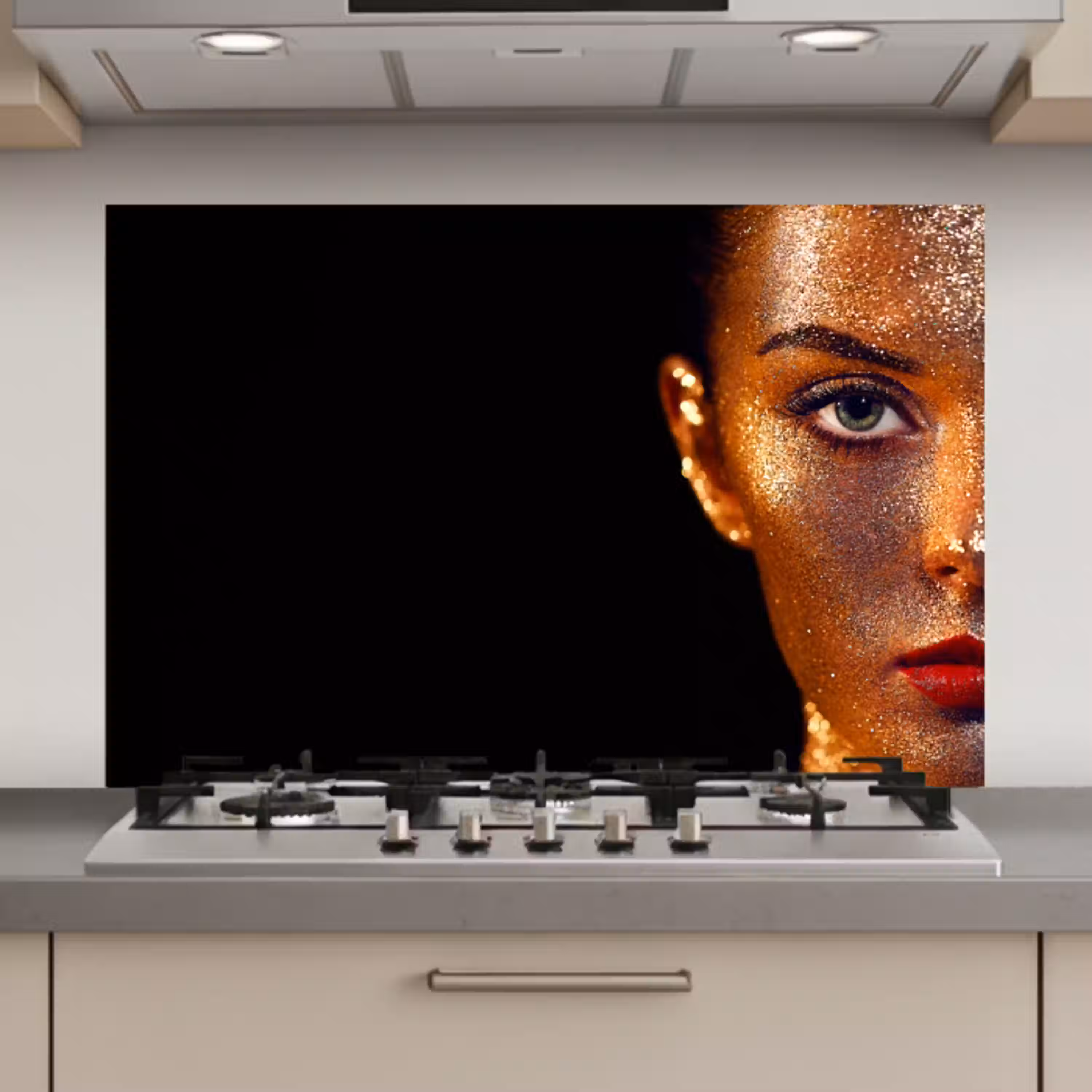 Make up - Goud - Vrouw - Luxe - Glitter - Kunst keuken achterwand spatscherm klein -3d_website