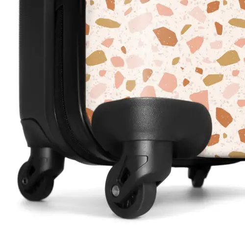 Terrazzo patroon veelkleurig beige roze NBS - Handbagage koffer - Kinderen Unisex middel -wiel