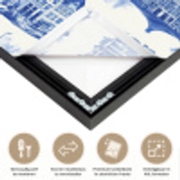Huizen - Schepen - Blauw Textielframe zwart klein 947 -USP_closeupNL