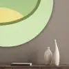 Kikker - Groen - Vriendelijkheid Akoestische PET Vilt - Rond klein -sfeer5_closeup