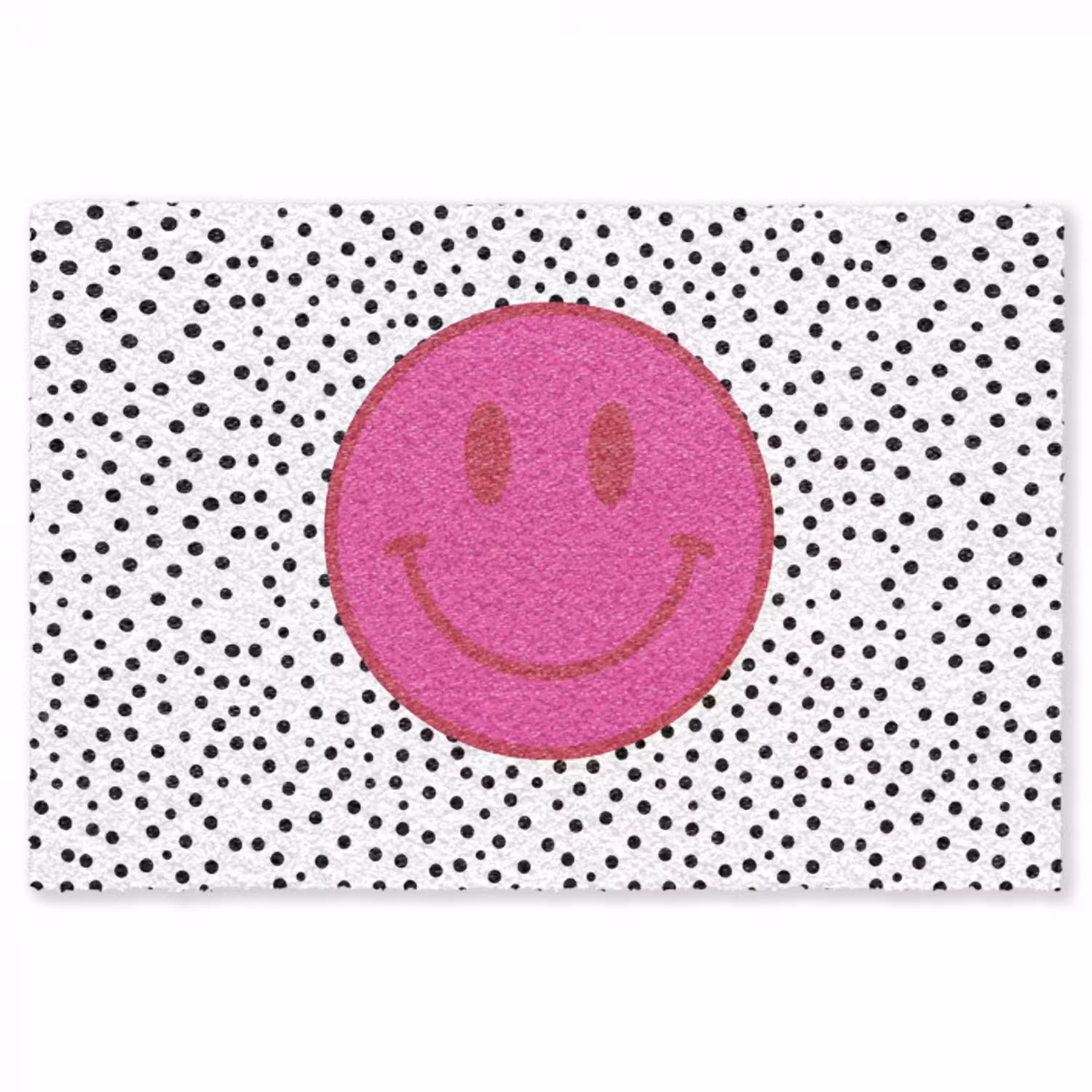 Smiley - Roze - Stippen Vloerkleed Rechthoek klein -3d