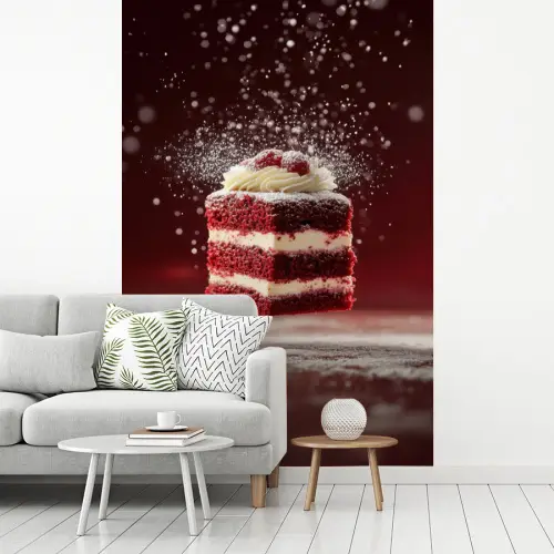 Rode - Velvet - Taart - Eten fotobehang vinyl groot -woonkamer