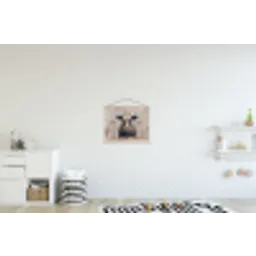Koe - Portret - Dieren - Modern textielposter latten blank klein -kinderkamer