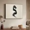 Penseelstreek - Zwart - Minimalistisch Textielframe zwart klein -sfeer3