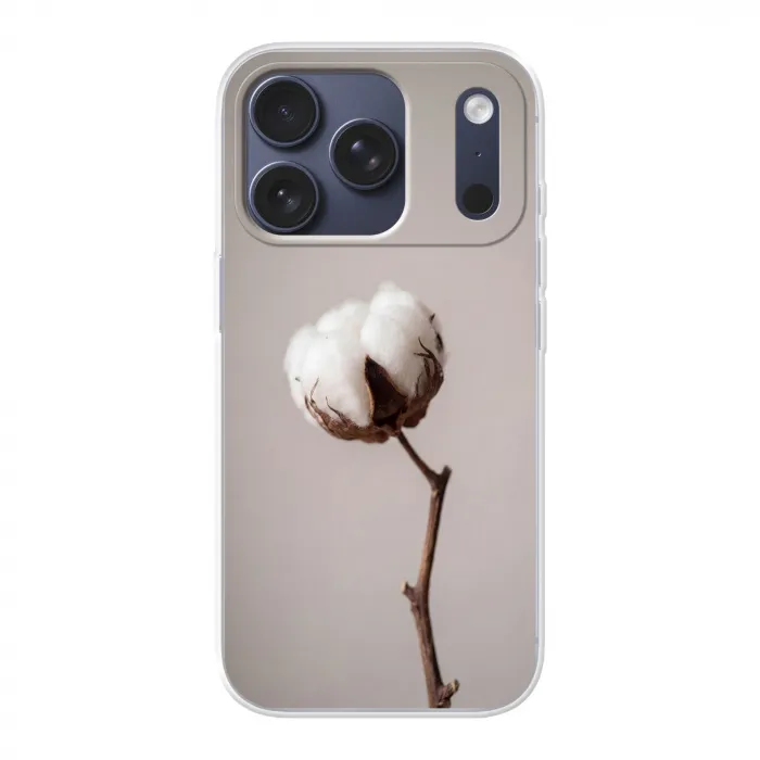 Katoenbol - Minimalistisch - Wit Telefoonhoesje iPhone 17 Pro klein -3d
