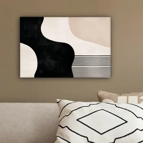 Abstract - Japandi - Beige - Modern canvas 2cm klein -sfeer3