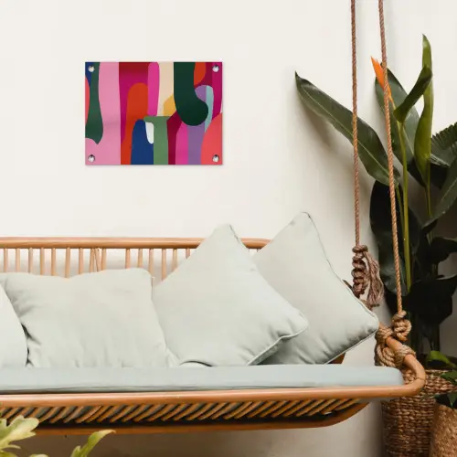 Kleurvakken - Recht - Rond - Abstract tuinposter los doek klein -sfeer7