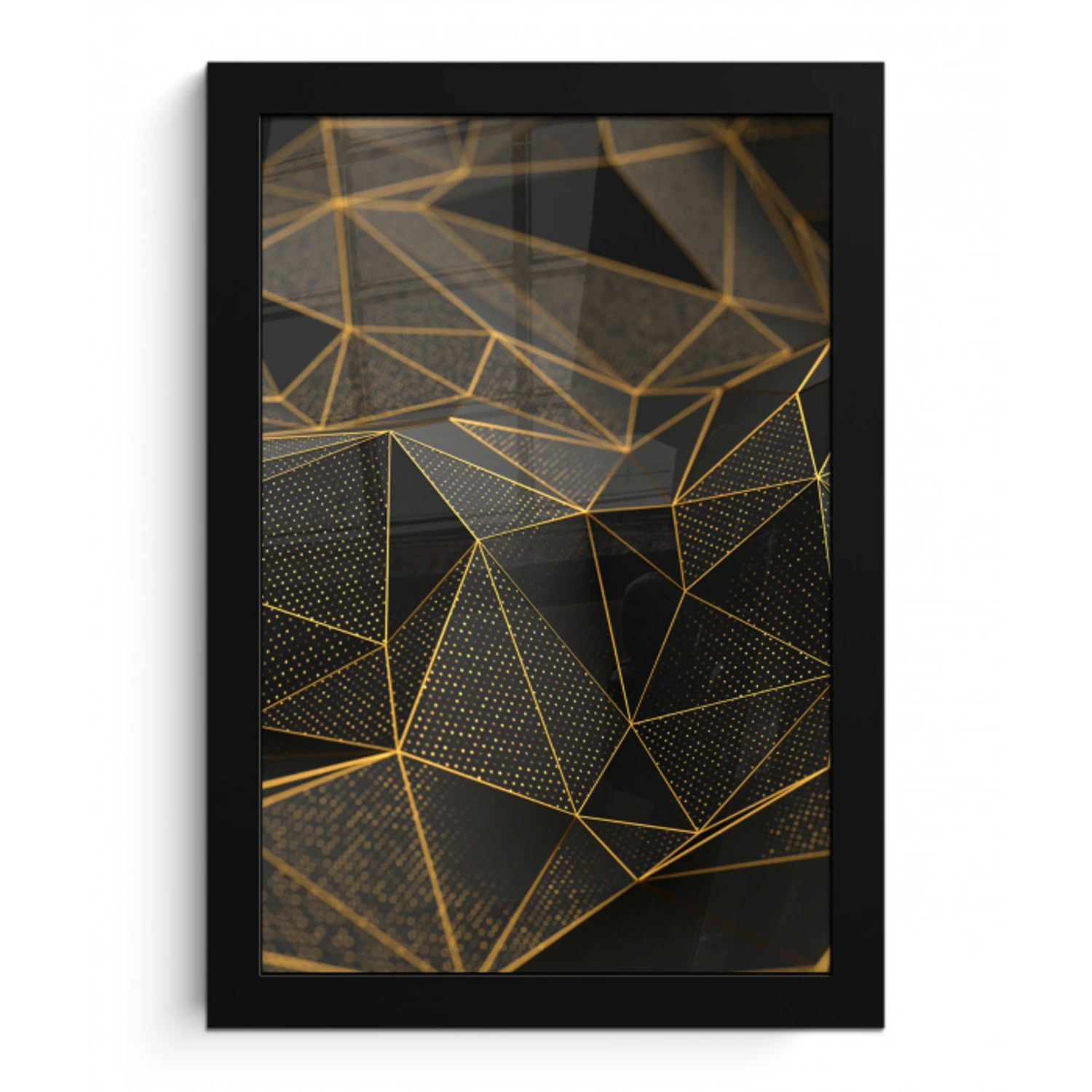 Abstract - Goud - 3D - Luxe - Kunst fotolijst zwart zonder passe partout klein -3d