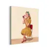 Illustratie - Mascara - Vrouw - Geel aluminium wit klein -3d
