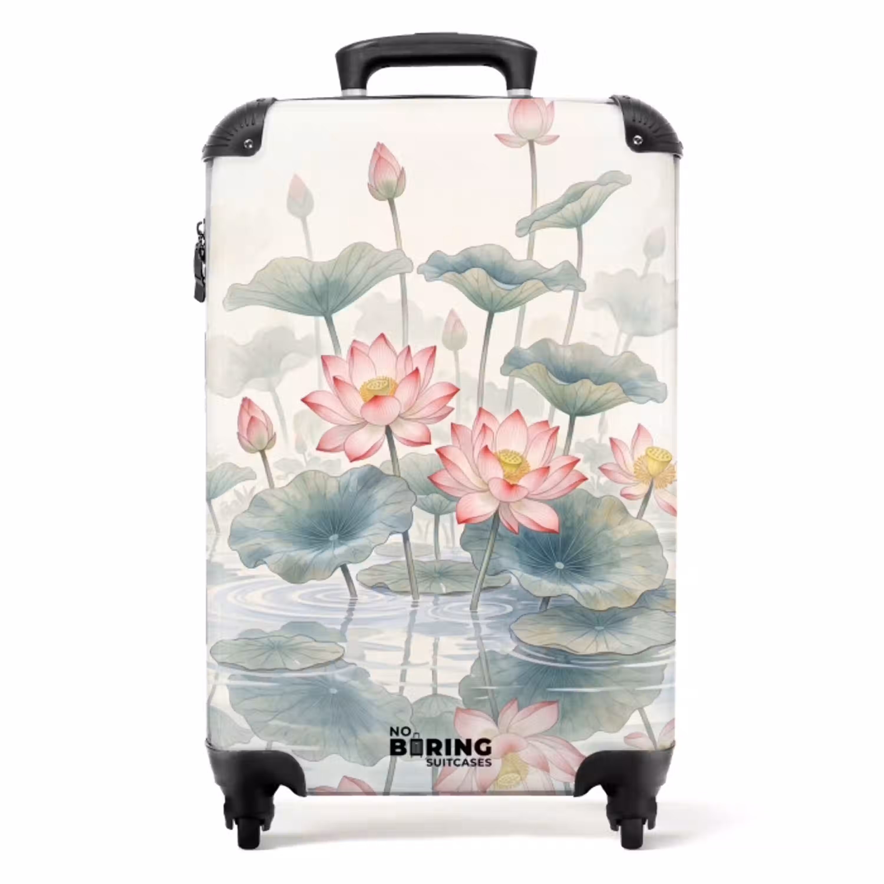 Aquarel - Lotusbloemen - Kleurrijk NBS - Handbagage koffer - Volwassenen Unisex middel -productfoto_recht