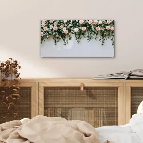 Bloemen - Muur - Rozen - Groen plexiglas 5mm klein -sfeer4