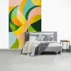 Abstract - Geel - Roze - Groen fotobehang vinyl groot -slaapkamer