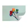 Lollys - Schaduw - Drie - Blauw Muursticker klein -3d