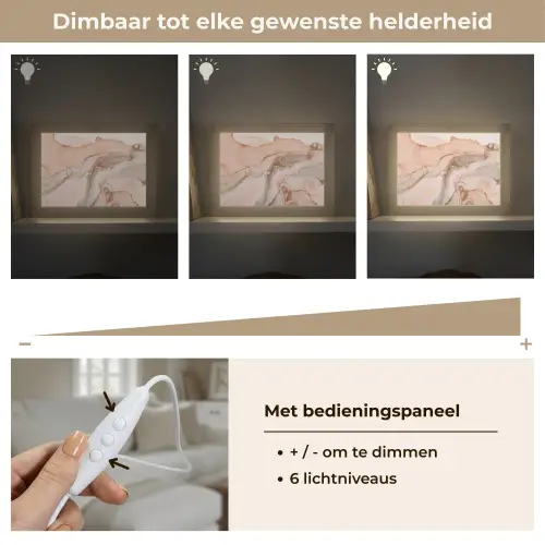 Marmer - Roze - Rosé Light Box met kabel (Tafellamp) klein -USP_dimbaarNL