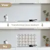 Bladvorm - Patroon - Kleurrijk keuken achterwand spatscherm klein 900 -voor_na_NL