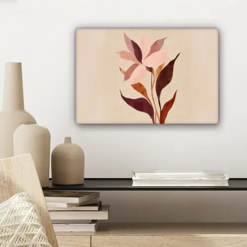 Bloemen - Blaadjes - Minimalistisch - Roze canvas 2cm klein -sfeer6