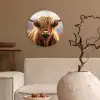 Schotse hooglander - Landschap - Dier Wandcirkel kunststof plaat 5mm dik klein -sfeer1